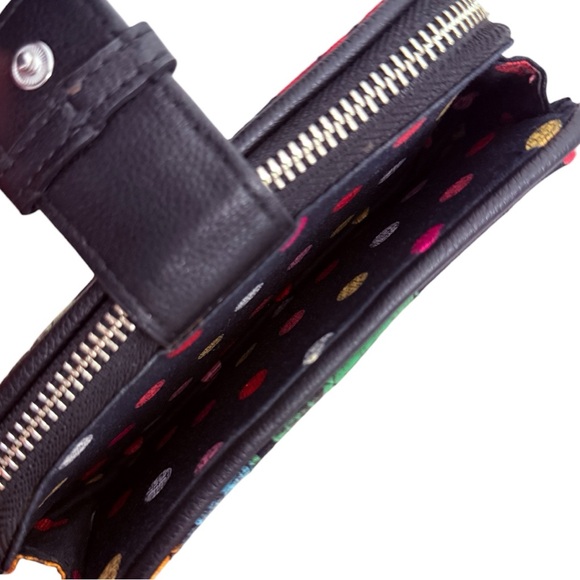 Vera Bradley Wristlet Wallet Havana Rose Zip Around Bifold Snap Multifunction - Picture 4 of 6